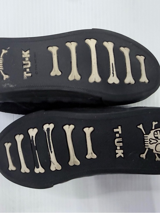 TUK Creepers Womens 5 Black Velvet Skull Bone Sole Goth‎ Punk Shoes main image 5